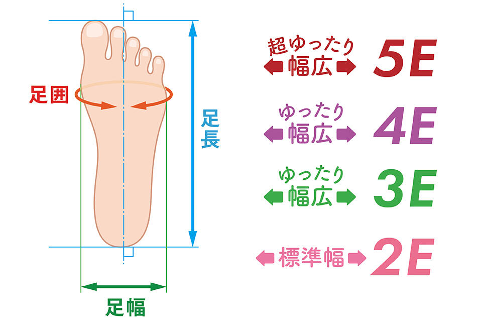 足幅・足囲に合わせて選ぶ
